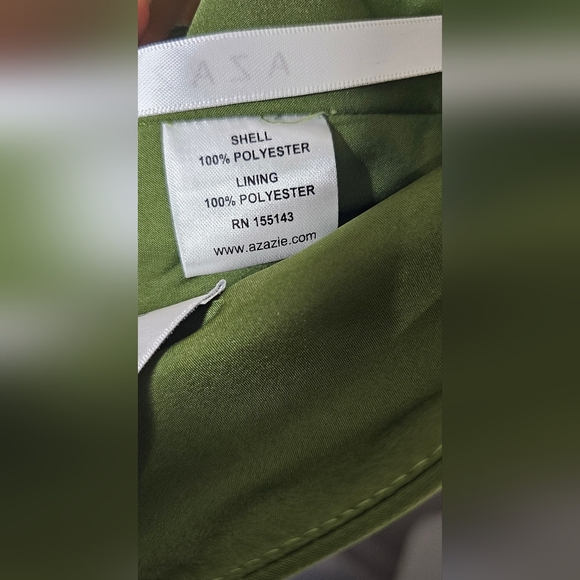 Azazie Womens  Forrest Green Halter Neckline Chiffon Bridesmaid Formal Sz A10 - Picture 7 of 9